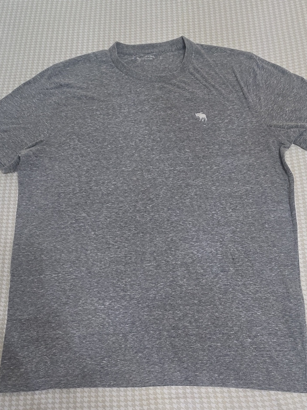 Abercrombie & Fitch Gray Heather Crewneck Tee with Small Logo